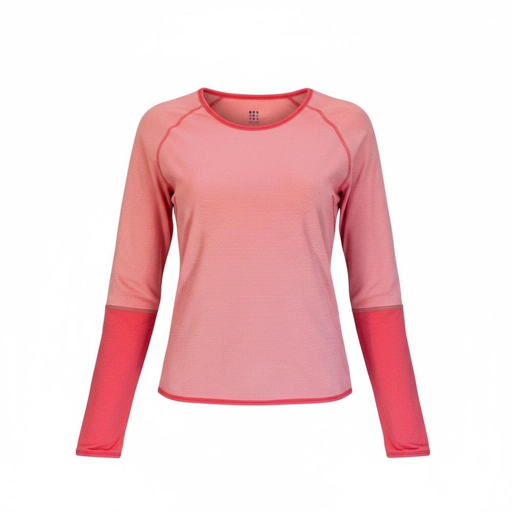 Title Nine Women's Top Coral Pink Long Sleeve Golf Active Running Shirt Large